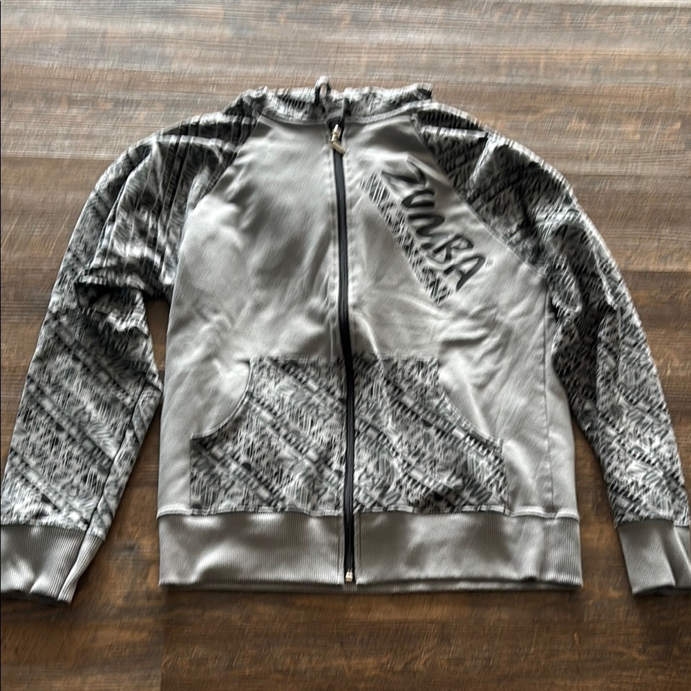 Gray and Black Zumba Jacket